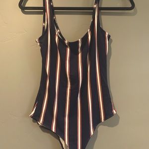 Tank top bodysuit stripped
